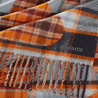 美品◎HERMES エルメス ECHEC AU ROI チェックメイト シルク コットン 袖ZIPデザイン ツイルレーヌ カットソー グレー マルチ 34 正規品 美品◎HERMES エルメス ECHEC AU ROI チェックメイト シルク